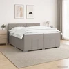 Spyruoklinė lova su čiužiniu Taupe 200 x 200 cm Audinys
