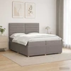 Spyruoklinė lova su čiužiniu Taupe 200 x 200 cm Audinys