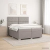 Spyruoklinė lova su čiužiniu Taupe 200 x 200 cm Audinys