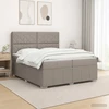 Spyruoklinė lova su čiužiniu Taupe 200 x 200 cm Audinys