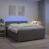 Spyruoklinė lova su čiužiniu Taupe 200 x 200 cm Audinys