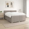 Spyruoklinė lova su čiužiniu Taupe 200 x 200 cm Audinys
