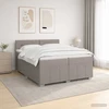 Spyruoklinė lova su čiužiniu Taupe 200 x 200 cm Audinys