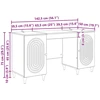 Stalas Blizgus baltas 142,5 x 50 x 75 cm Apdirbta mediena