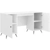 Stalas Itin blizgi balta 142,5 x 50 x 75 cm Apdirbta mediena