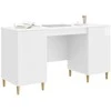 Stalas Itin blizgi balta 142,5 x 50 x 75 cm Apdirbta mediena