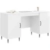 Stalas Itin blizgi balta 142,5 x 50 x 75 cm Apdirbta mediena