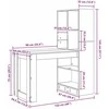 Stalas su lentyna Balta 122 x 67 x 145 cm Apdirbta mediena