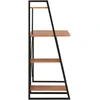 Stalas su lentyna, juodos ir rudos spalvos, 102x50x117cm