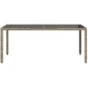 Stalas su stikliniu stalviršiu, pilkas, 190x90x75, poliratanas