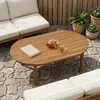 Stalo viršus 120 x 70 x 3,5 cm Ovalo Kieto teka medžio Natūrali