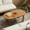 Stalo viršus 80 x 40 x 2,5 cm Ovalo Kieto teka medžio Natūrali