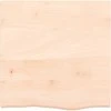 Stalviršis, 60x60x(2–4)cm, neapdorotas ąžuolo medienos masyvas
