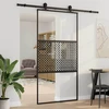 Stiklinės durys 102,5 x 2 x 205 cm Aliuminis Juoda