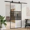 Stiklinės durys 102,5 x 2 x 205 cm Aliuminis Juoda