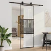 Stiklinės durys 76 x 2 x 205 cm Aliuminis Juoda