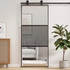 Stiklinės durys 90 x 2 x 205 cm Aliuminis Juoda