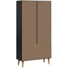 Stiklinis vitrininis kabinetas Juodas 90 x 35 x 175 cm