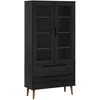 Stiklinis vitrininis kabinetas Juodas 90 x 35 x 175 cm