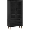 Stiklinis vitrininis kabinetas MOLDE 90 x 35 x 175 cm Juoda