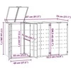 Stoginė trim konteineriams, antracito, 207x79x117cm, plienas