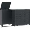 Stoginė trim konteineriams, antracito, 207x79x117cm, plienas