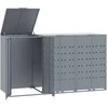 Stoginė trim konteineriams, pilka, 207x79x117cm, plienas
