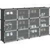Storage Cube Organizer su 12 kubelių ir durelėmis Juodas PP