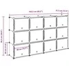 Storage Cube Organizer su 12 kubelių ir durelėmis Juodas PP