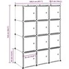Storage Cube Organizer su 12 kubelių ir pakabinamų strypų PP