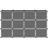Storage Cube Organizer su 12 kubelių ir durelėmis Juodas PP