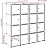 Storage Cube Organizer su 16 kubelių ir pakabinamų strypų PP