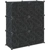 Storage Cube Organizer su 6 kubeliais ir durelėmis juodas PP