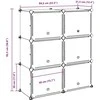 Storage Cube Organizer su 6 kubeliais ir durelėmis juodas PP