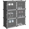Storage Cube Organizer su 6 kubeliais ir durelėmis juodas PP