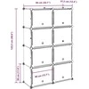Storage Cube Organizer su 8 kubeliais ir durelėmis Juodas PP