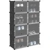 Storage Cube Organizer su 8 kubeliais ir durelėmis Juodas PP