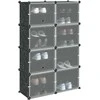 Storage Cube Organizer su 8 kubeliais ir durelėmis Juodas PP