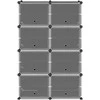 Storage Cube Organizer su 8 kubeliais ir durelėmis Juodas PP