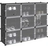 Storage Cube Organizer su 9 kubeliais ir durelėmis juodas PP