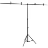 Stovas fonui, juodos spalvos, 201x60x(70–200)cm, T formos