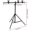 Stovas fonui, juodos spalvos, 91x60x(70–200)cm, T formos