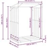 Stovas malkoms su apdangalu nuo lietaus, 150x100x200cm