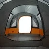 Stovyklavimo palapinė, pilka ir oranžinė, trivietė, tunelinė