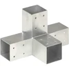 Stulpo sujungimas, 71x71mm, galvanizuotas metalas, X formos