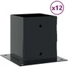 Stulpų pagrindai kvadratiniai, 12vnt., antracito sp., 101x101mm