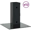 Stulpų pagrindai kvadratiniai, 12vnt., antracito sp., 51x51mm
