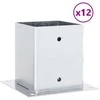Stulpų pagrindai kvadratiniai, 12vnt., sidabriniai, 101x101mm