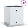 Stulpų pagrindai kvadratiniai, 12vnt., sidabriniai, 121x121mm