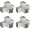 Stulpų sujungimai, 4vnt., 101x101mm, metalas, X formos